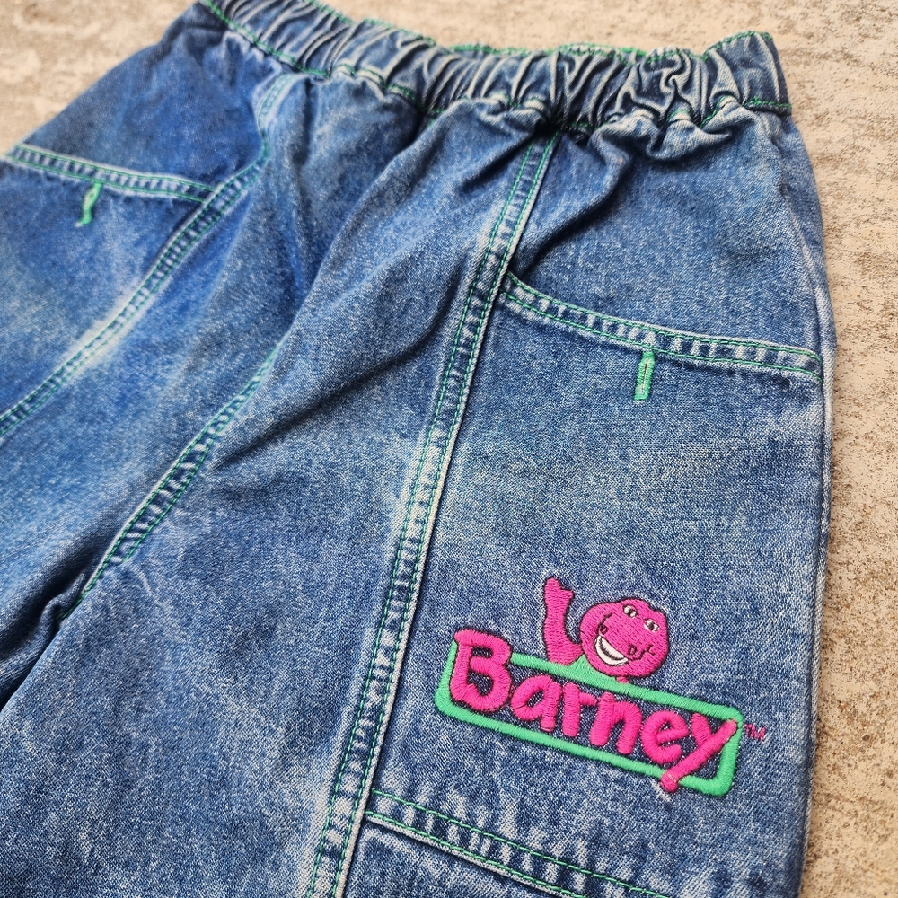 Vintage 90s BARNEY Embroided Denim Jeans, Size‎ 6